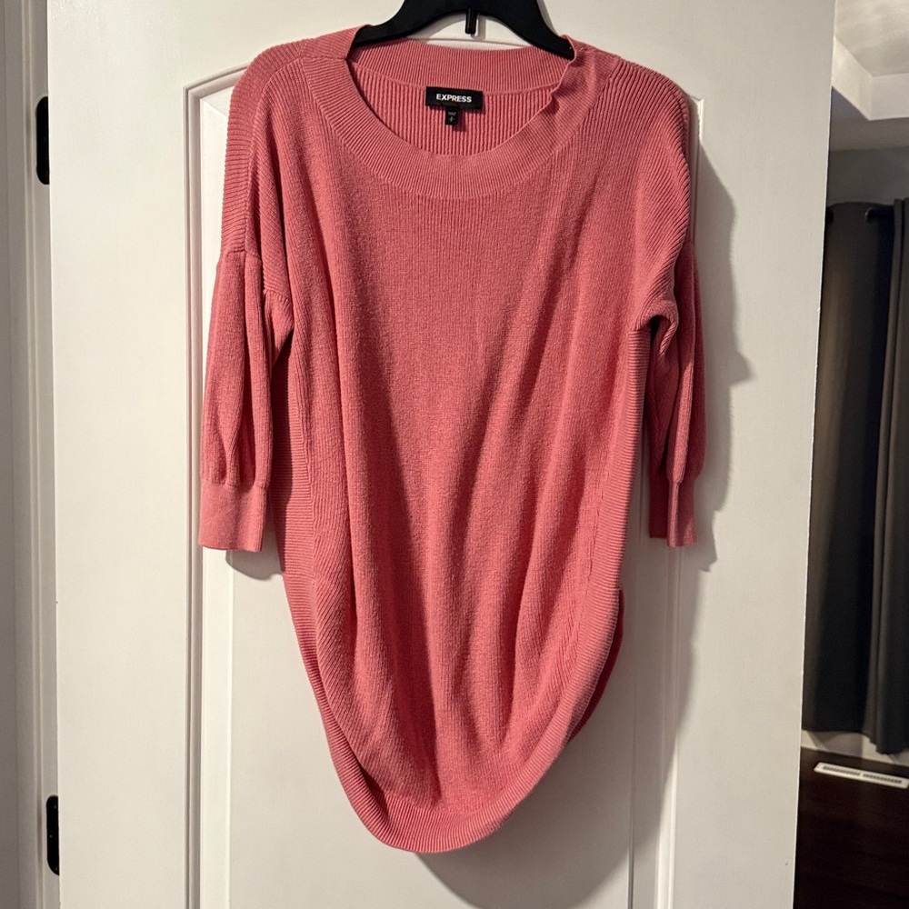 Express Pink Ribbed Sweater